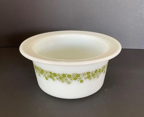 Vintage Pyrex #75 Spring Blossom Crazy Daisy Green Butter Tub Bowl