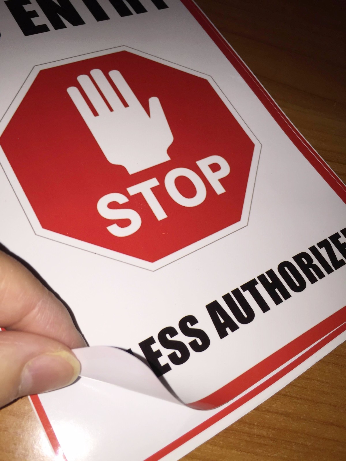 2 NO ENTRY UNLESS AUTHORIZED Window Door Wall Safety Warning Vinyl Sticker Decal eBay