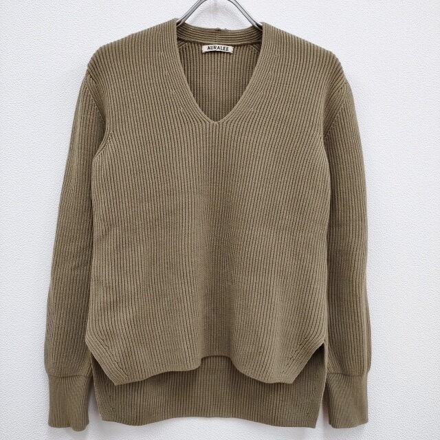AURALEE V-Neck Rib SUPER FINE WOOL RIB KNIT P/O A6AV06RK AURALEE V-Neck Rib SUPER FINE WOOL RIB KNIT P/O A6AV06RK