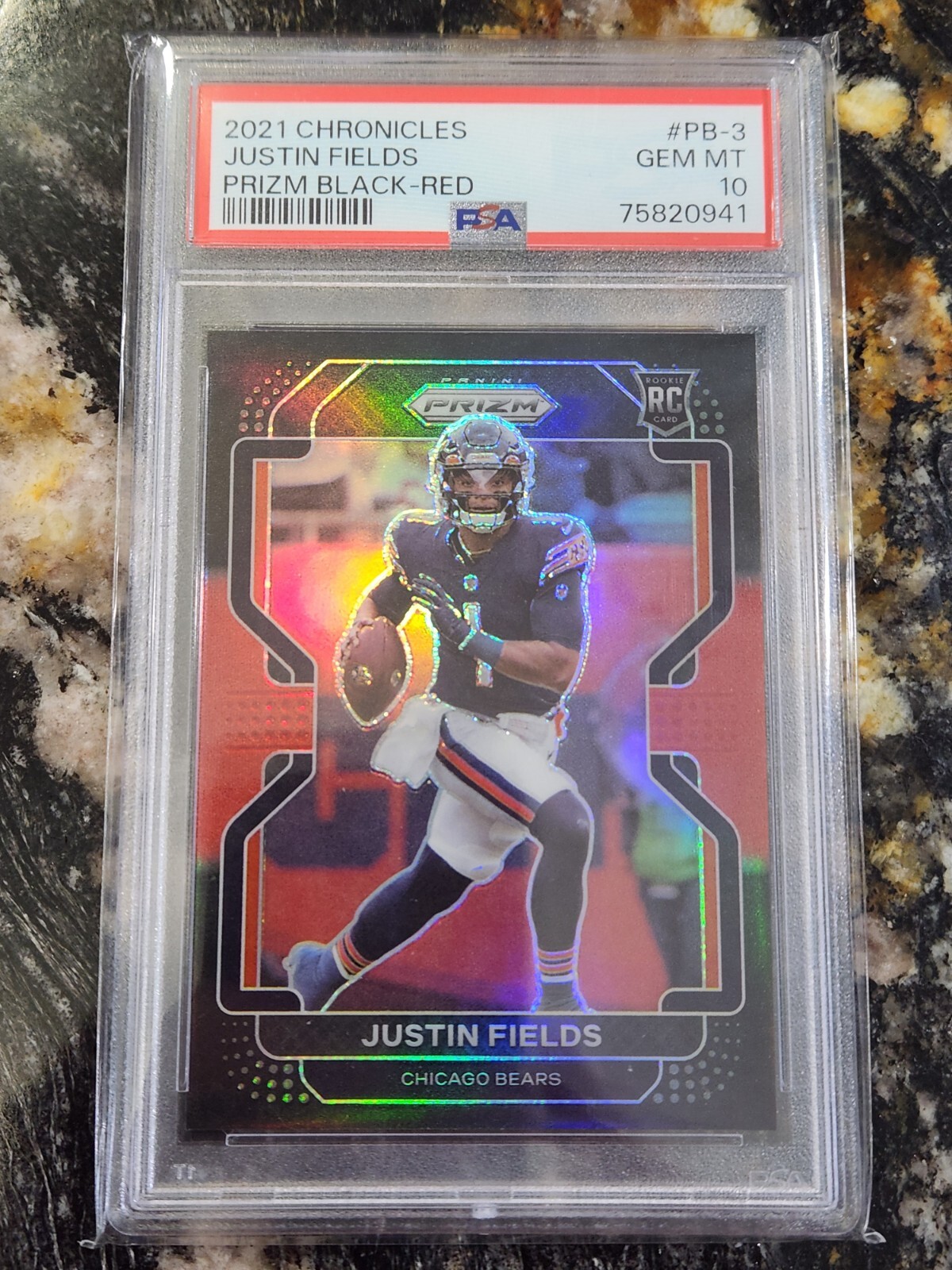 2021 Justin Fields RC #PB-3 Chronicles Prizm Black Red #84/99!!