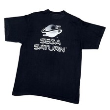 Sega Saturn 1995 90s Vintage Video Game Console Logo Promo Rare T-Shirt