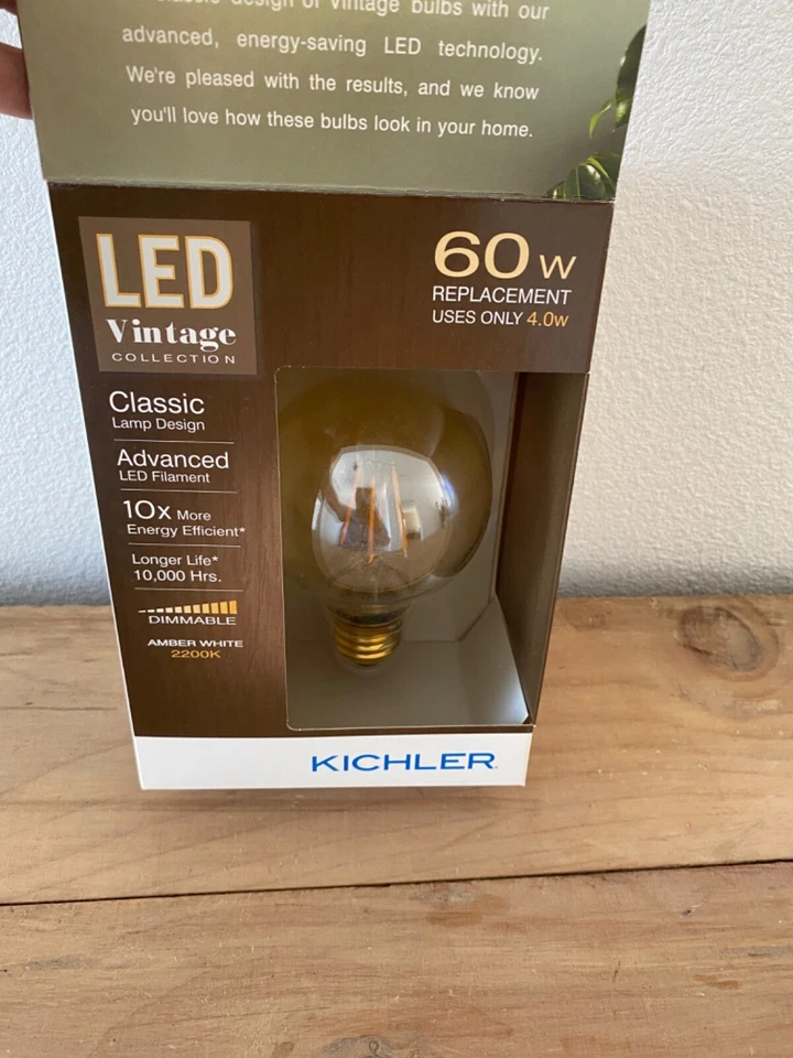 Kichler LED Vintage Collection 60W Dimmable Amber White Lightbulb - Image 2 of 4