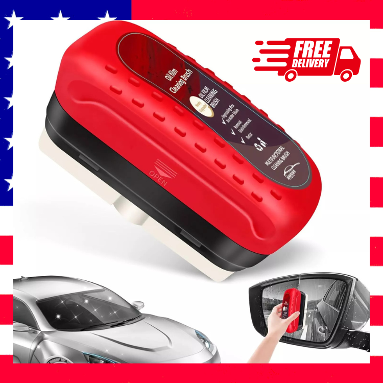 2 Packs Car Glass Oil Film Cleaner Brush - Windshield oil Film Remover 120ml