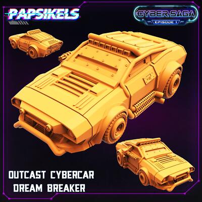 3D Printed Papsikels Cyberpunk Sci-Fi Outcast Cybercar Dream Breaker Cyber Saga