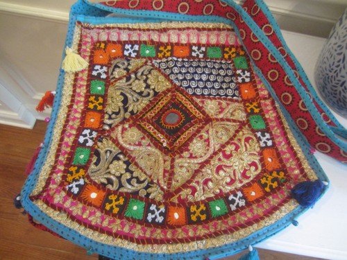 Nuevo Bolso de Mano Bordado Espejado Borlas Multicolor Grande Bolso de Hombro - India - Imagen 4 de 5