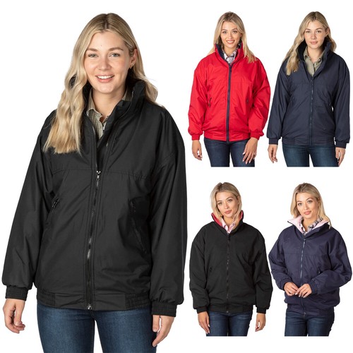 Ladies Fleece Lined Bomber Jacket Women's Zip Up Short Coat Rydale 6