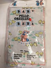 Vintage 1970  s new and sealed baby pillowcase