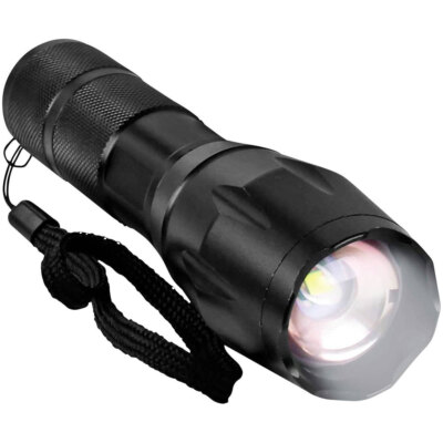 Eaxus T6XML 10W Cree LED Flashlight Black 5 Modes 500m Range 129g Zoom