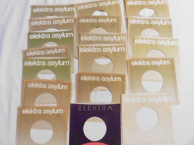 Quality Lot Of (19) Elektra Asylum 45 RPM Record Company Sleeves Basic Wear EX
