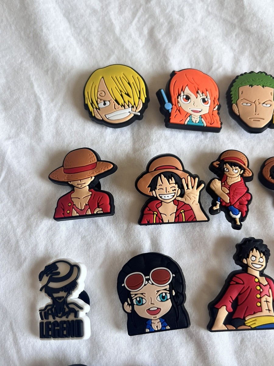 19 Pc One Piece Manga Croc Charms / Jibbitz - Luffy, Nami, Roronoa