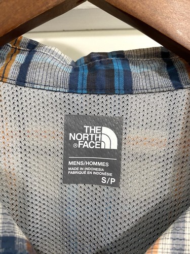 The North Face Shirt Men’s Outdoors Vent Button S Blue Orange Plaid Button Up - Picture 5 of 12