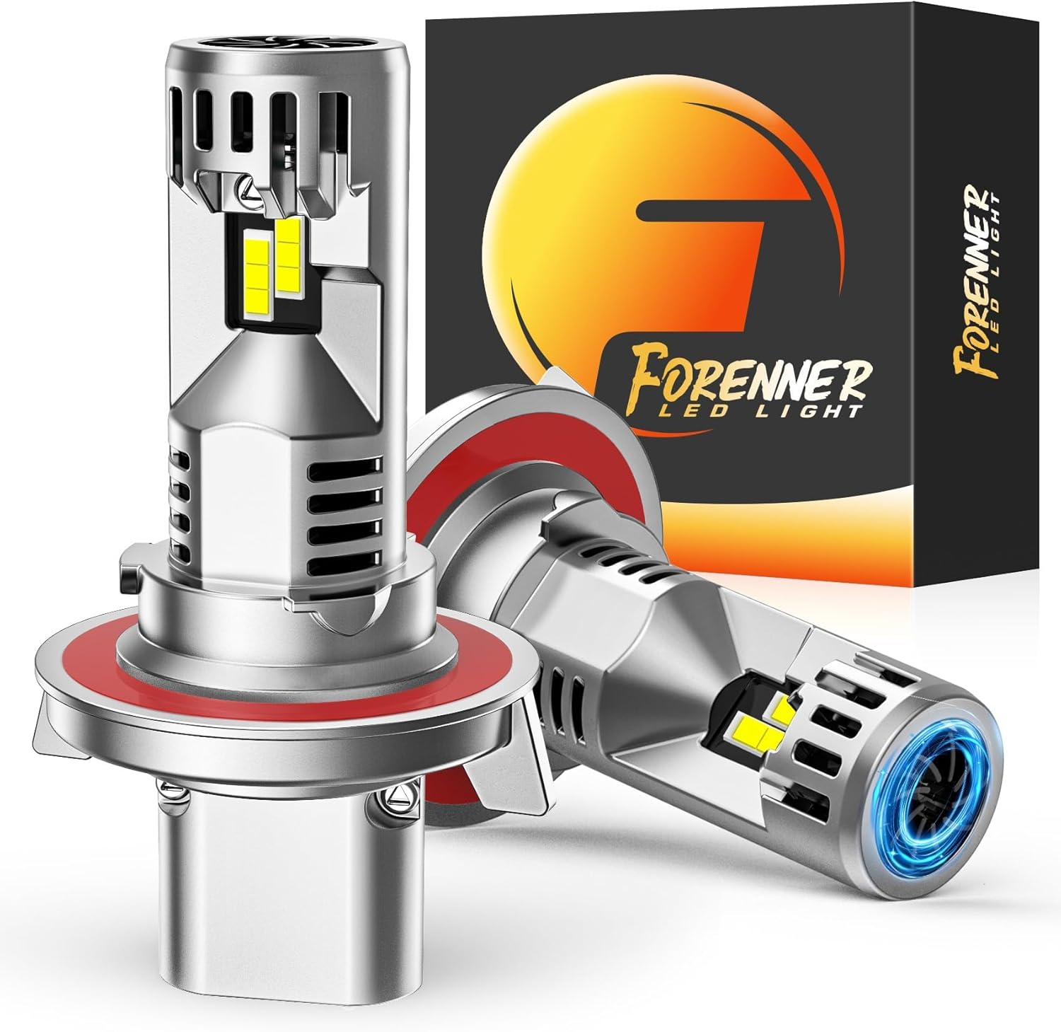Fahren Upgraded H13 Bulb, 26000 Lumen 9008/H13 Bulbs,Real 1:1 Size,6500K Cool Wh