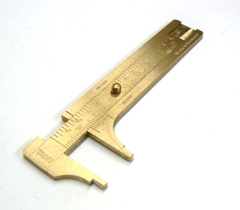 BTMB 80mm Mini Brass Sliding Vernier Caliper Millimeter Gauge Sliding Measuring Tool for Jewelry-1pc