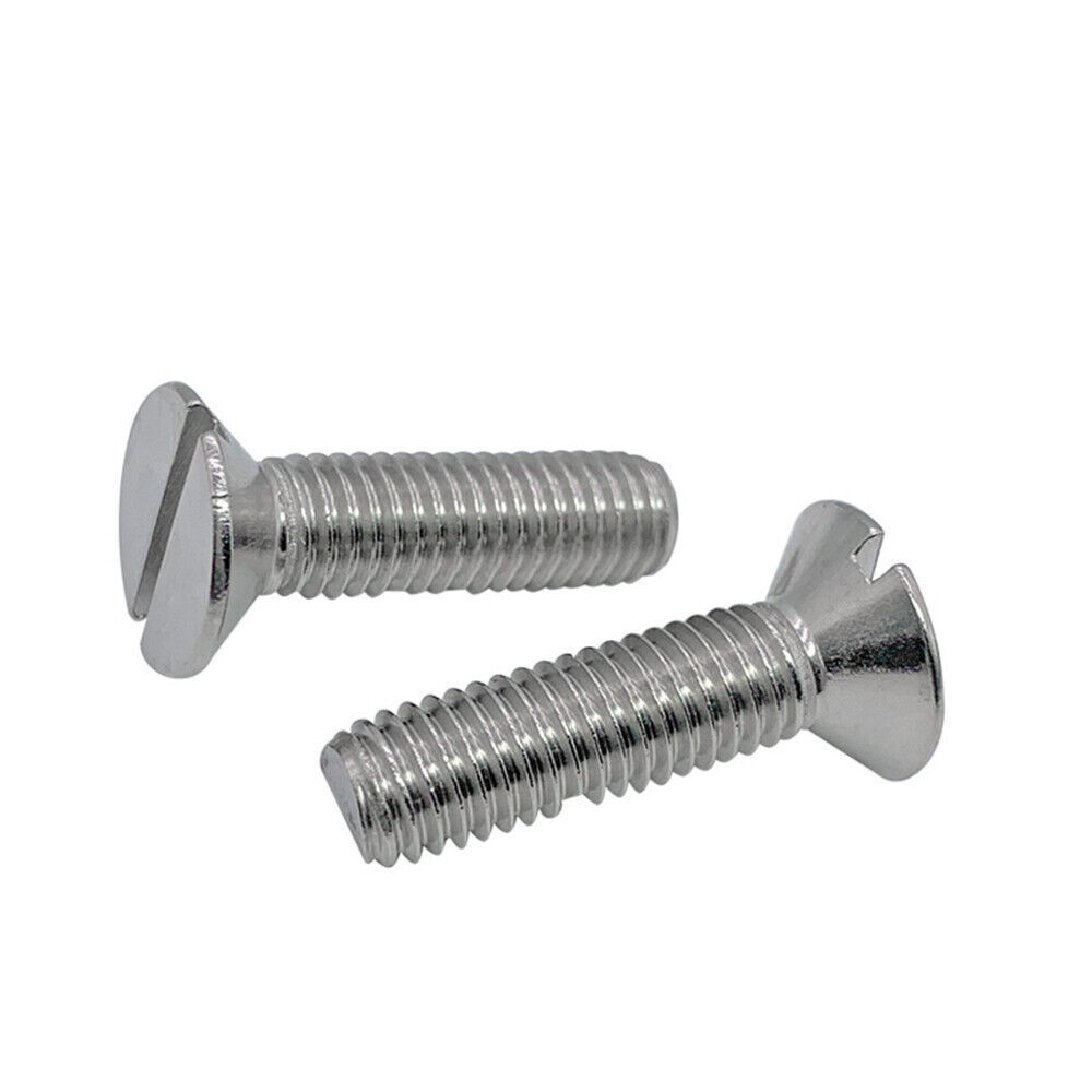 304 Stainless Steel Slotted Countersunk Flat Head Screws M4 M5 M6 M8 M10