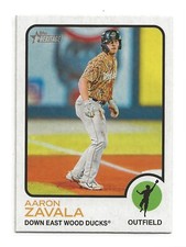 AARON ZAVALA 2022 Topps Heritage Minor Base Card Down East Wood Ducks (#130)