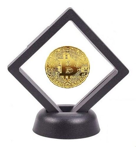 Bitcoin Gold Coin & Frame Digital Currency Crypto Digital Cash Money Certificate - Picture 2 of 14