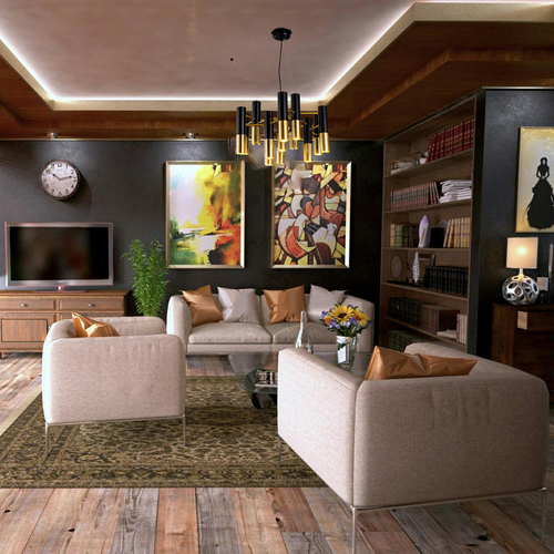 Lampadario moderno lusso oro nero accessori luce soffitto cucina camera da letto - Foto 10 di 19