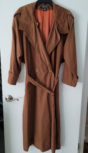 SEARLE BLATT STUDIO Trench Coat Women’s 10 Camel Brown Maxi Full Length