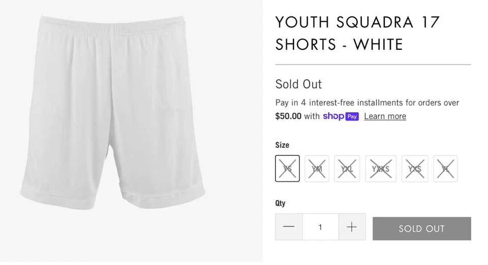 ADIDAS Youth Squadra 17 Training Soccer Climalite White Short (Size M) - Image 2 of 4