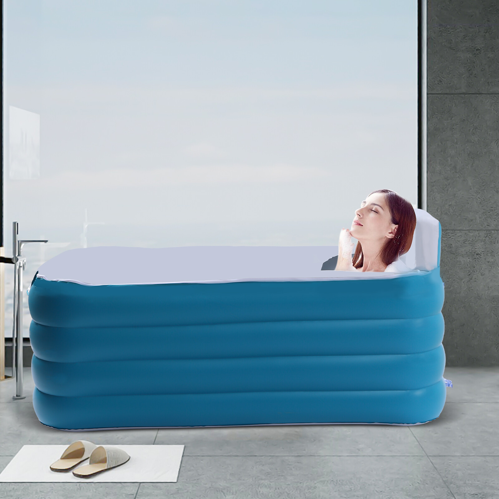 Foldable Adult PVC Bathtub Portable Inflatable Blow Up Bath Tub Kid Spa