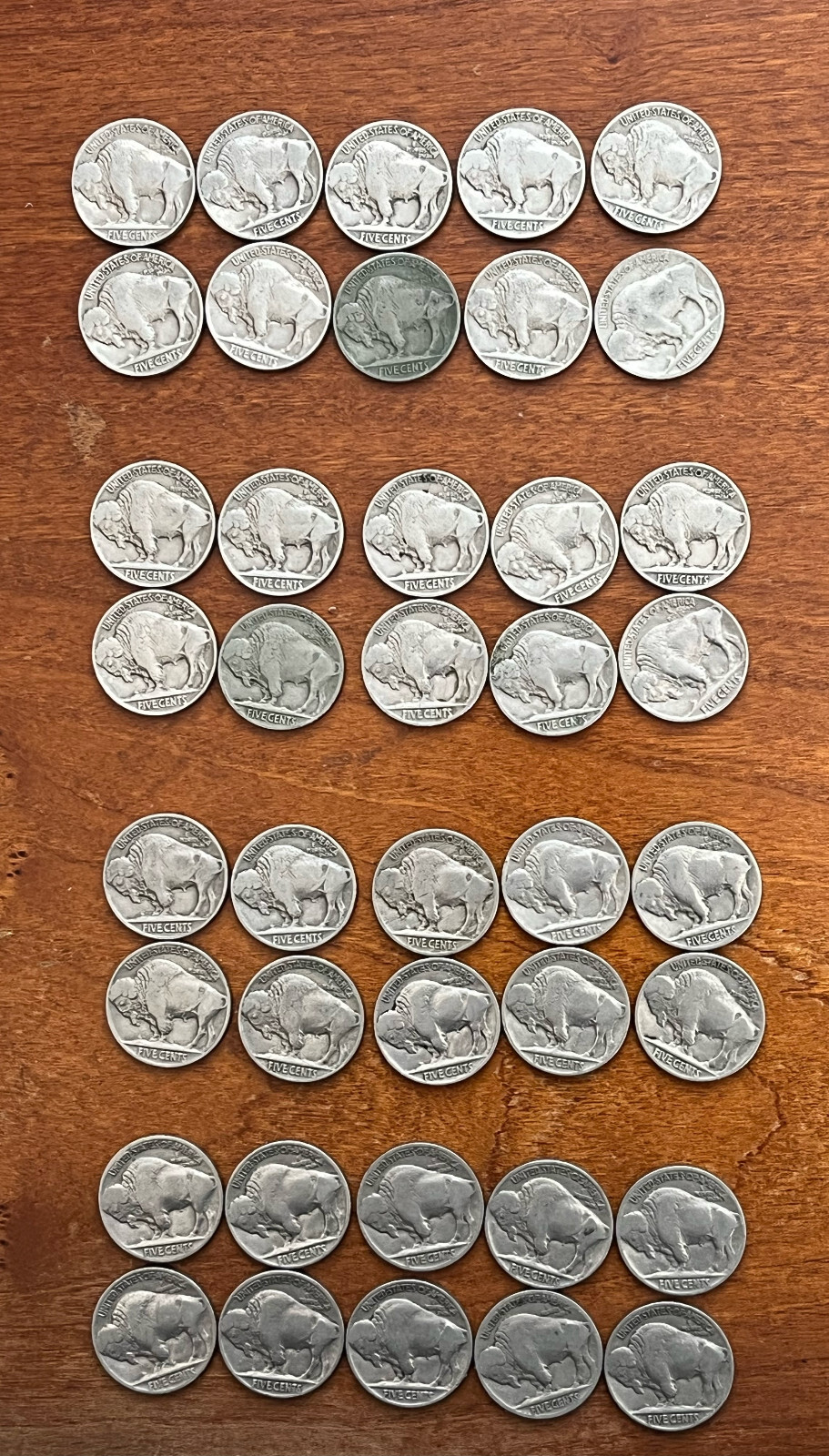 3 Rolls of fulldate BUFFALO NICKELS, 120 coins dates 1935, 1936, 1937 eBay