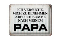 Blechschild Spruch 40X30 Cm Versuche Mich Zu Benehmen Papa Deko Schild