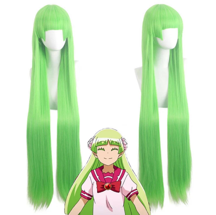 Long green cosplay wig deals