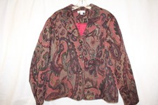 COLDWATER CREEK MultiColored Floral/Paisley Tapestry Blazer Ladies Size PXL-B105