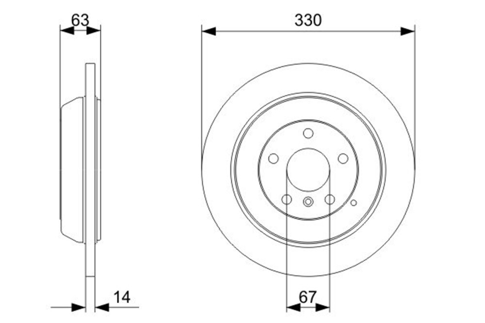 Disques de frein Bosch BD1183 arrière pour berline et citadine