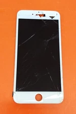 ⭐️⭐️⭐️⭐️⭐️ **For Parts** Apple iPhone 6s Plus White Cracked LCD Screen Display