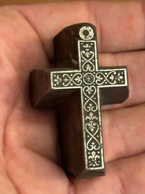 ANCIENNE CROIX PECTORALE CRUCIFIX EN ARGENT MASSIF XIXe EUR 60,00