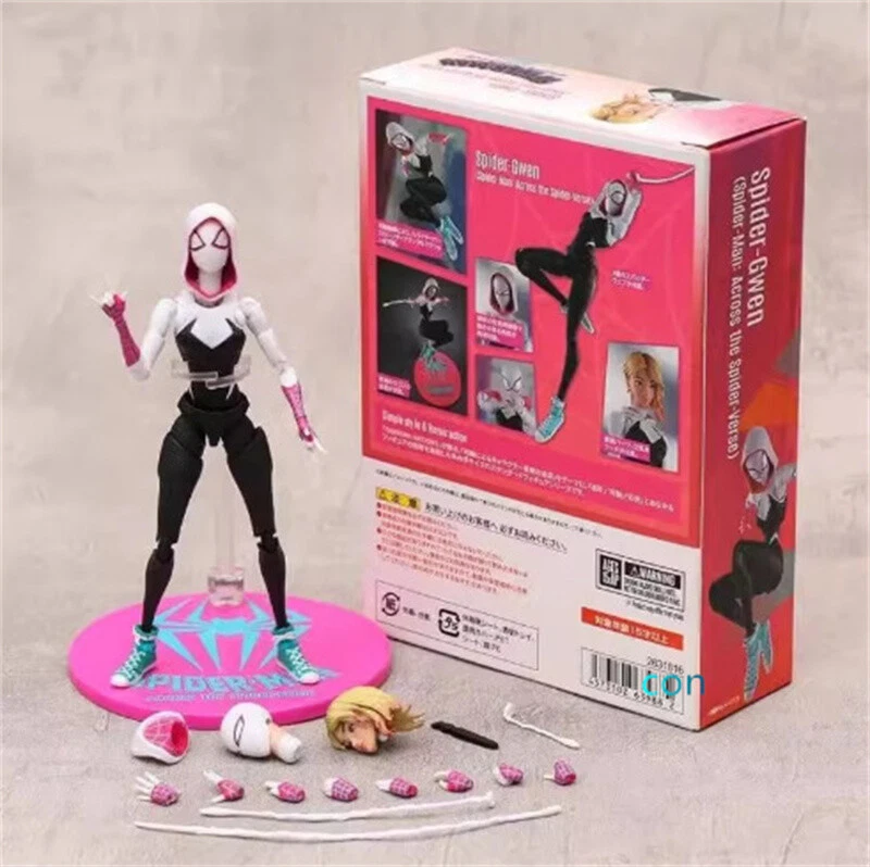 Boneco de ação Spider-Verse Gwen Stacy Spider-woman brinquedos Homem-Aranha modelo SHF - Imagem 2 de 4