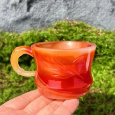 Natural Red Carnelian Carving Crystal Cup Red Agate Cup Home Decoration Mineral