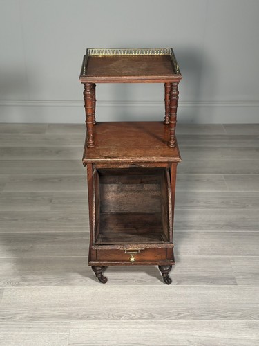 A Late Victorian Aesthetic Movement Mahogany Fireside Purdonium - Picture 8 of 13