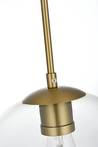 Elegant Lighting LD2218 Baxter 3 Light 21"W Multi Light Pendant - Brass - Picture 5 of 12