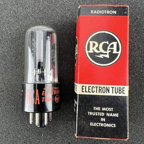 Vintage NOS 1968 RCA 5Y3GT Black Plate Amplifier Vacuum Tube - Tested