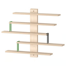 IKEA Lustigt Small Wall Shelf Unit 5 Tier Display Brand New In Box White/Wood
