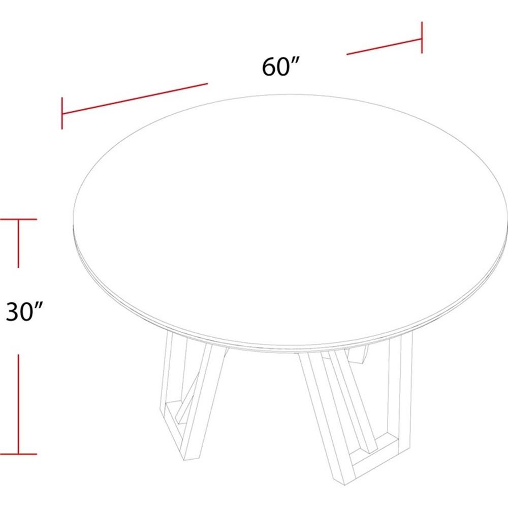 Parker House Pure Modern Dining 60" Round Table with Wood Base in Gray