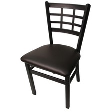 Oak Street Mfg Sl2163ESP Windowpane Chair w/Espresso Vinyl Seat