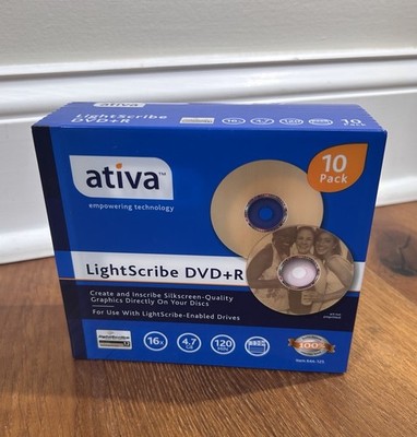 Ativa Lightscribe DVD+R 4.7GB 16x 120min 10 Pack - New Sealed