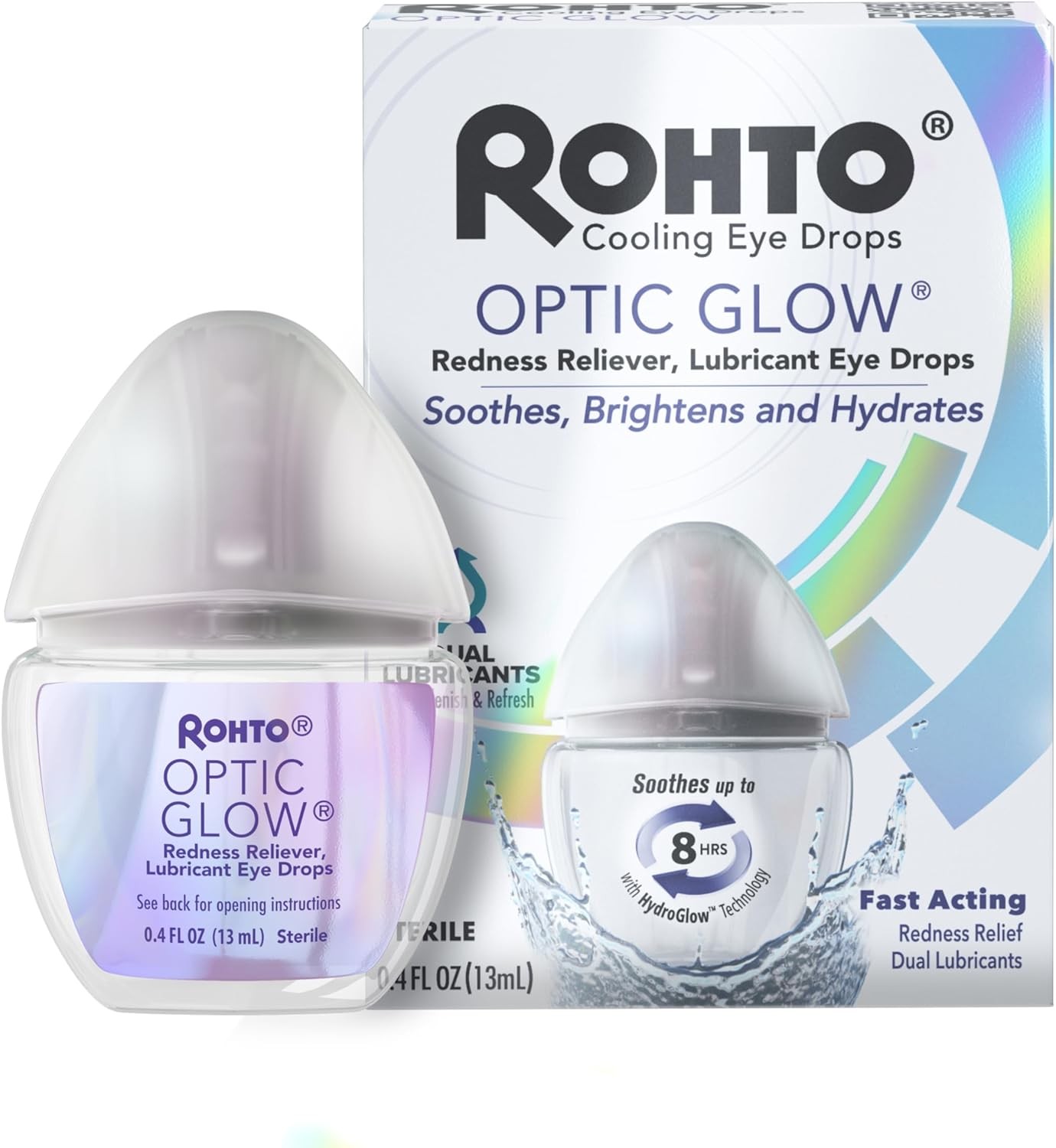 Rohto Optic Glow Whitening, Lubricant Eye Drops, Whitens, Brightens, and... 