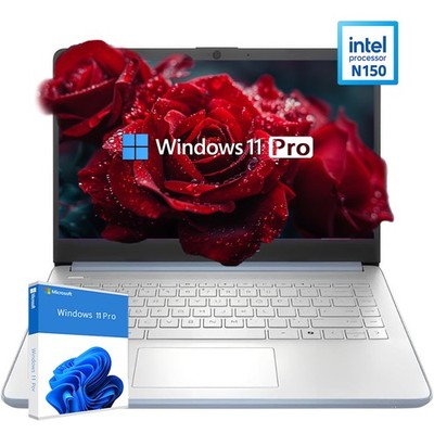HP 14'' HD Laptop computer Win 11 Pro UpTo 3.6GHz Intel-N150 UpTo 16GB RAM 384GB