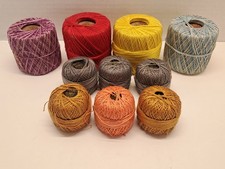 Lot of 10 Vintage Clarks Big Ball Cotton Boilfast  DMC Pearl Crochet Thread