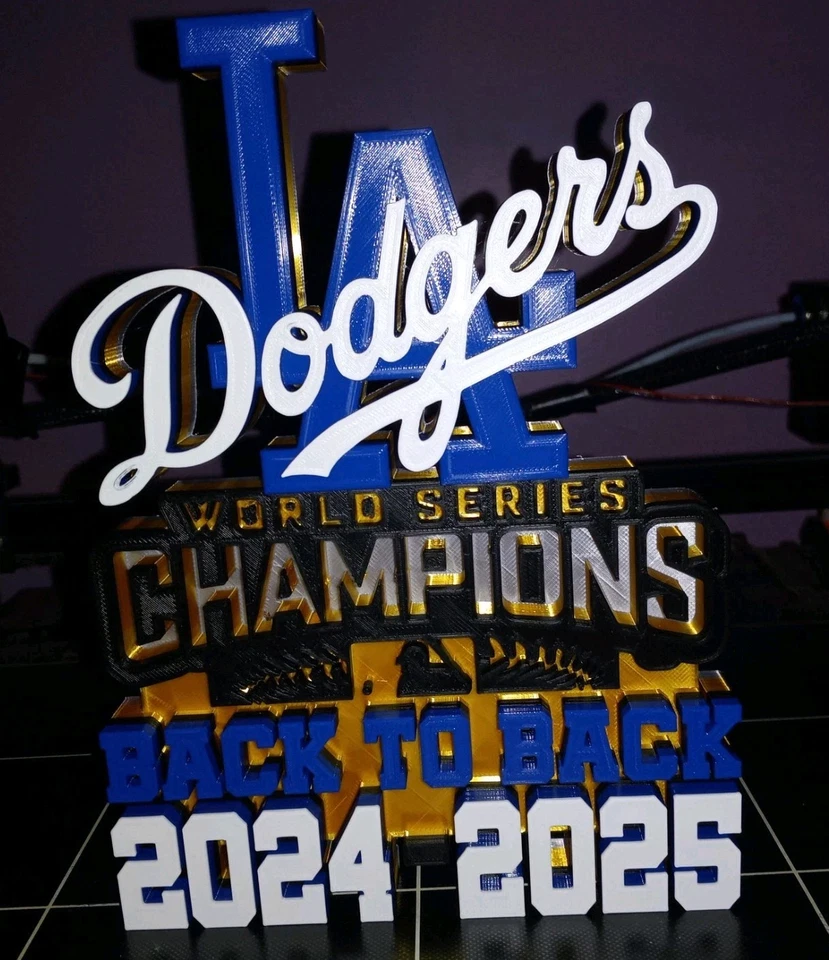 15-Inch LA DODGERS 3D LOGO PLAQUE BACK TO BACK 2024-2025 WORLD SERIES CHAMPIONS - Image 3 of 4