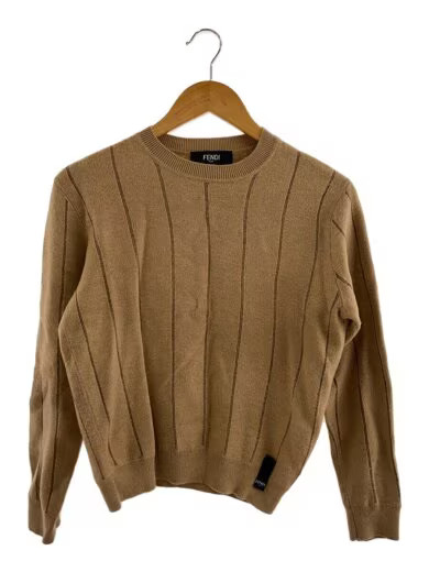 FENDI/Knit sweater (thin)/44/Wool/BEG/Solid