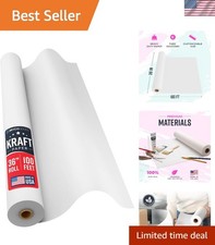 White Kraft Paper Roll - 36 x 100 1200 - - Banner Paper for Painting, Eas...
