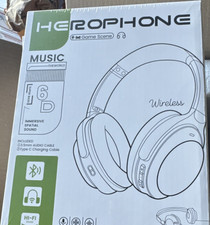 Herophone Wireless Bluetooth Over-Ear Headphones Immersive Spatial Sound White