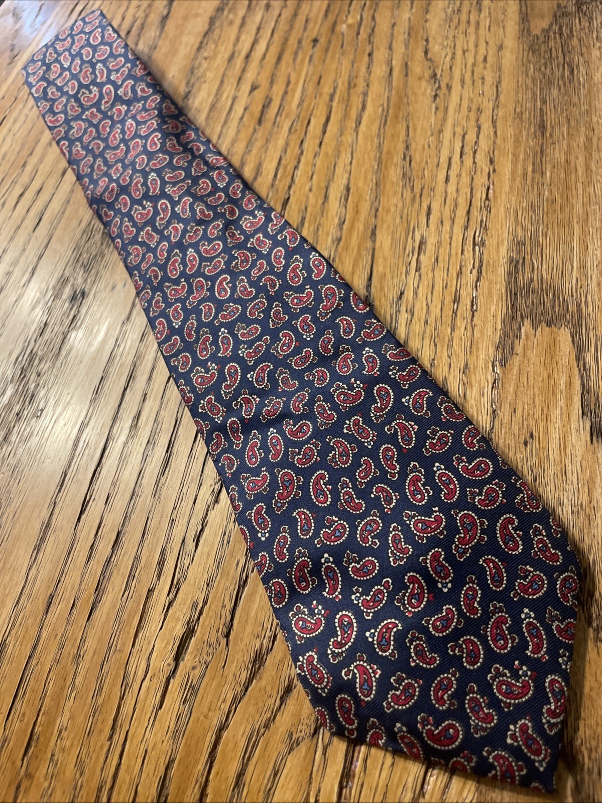 Vintage Bert Pulitzer EUC Repp Silk Paisley Foulard Tie Men’s Necktie USA