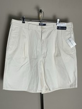 Vtg Polo Ralph Lauren Tyler Shorts Mens 40 White Cotton Pleated 90s