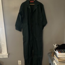 Mens Green Coverall Half way zip Up Size 44